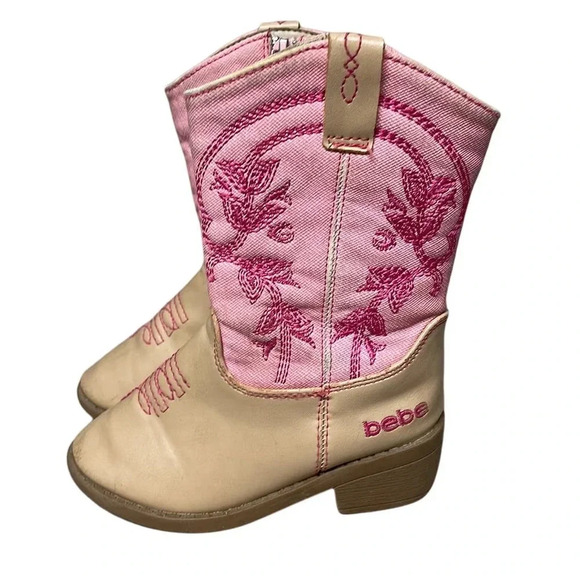 Bebe Girl's Pink Cowboy/Western Boots Size 8 - Picture 3 of 12